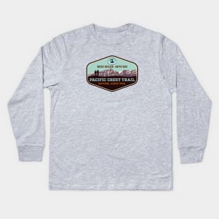 Pacific Crest Trail - California Oregon Washington - colorful trail hiking badge Kids Long Sleeve T-Shirt